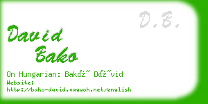 david bako business card