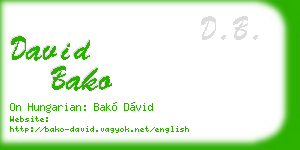 david bako business card